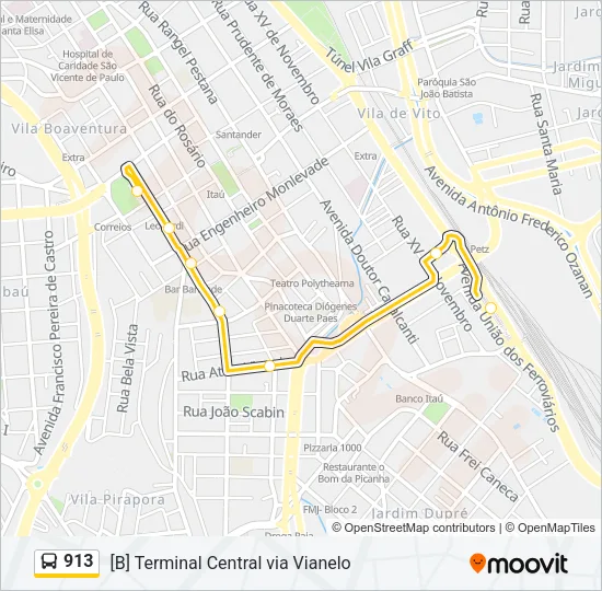 913 Bus Line Map