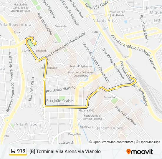 913 Bus Line Map