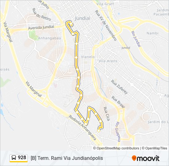 Mapa de 928 de autobús