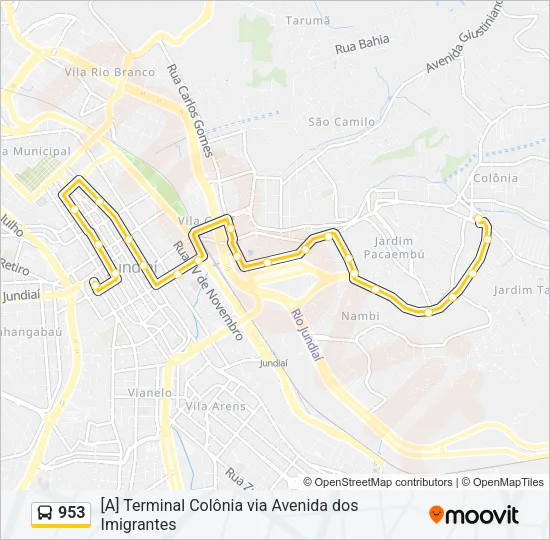 953 Bus Line Map