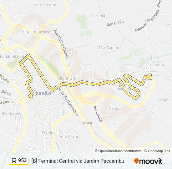 953 Bus Line Map