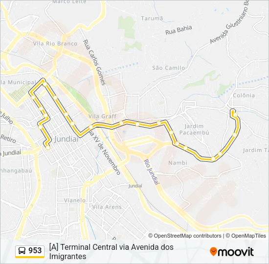 953 Bus Line Map