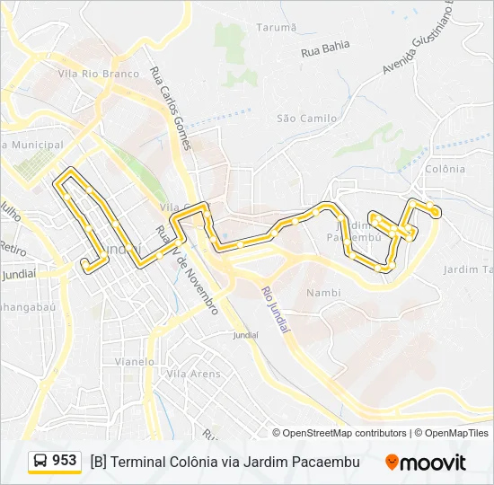 953 Bus Line Map