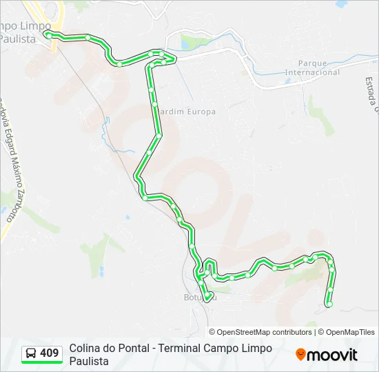 409 Bus Line Map