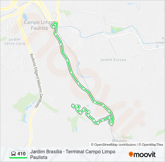 410 Bus Line Map