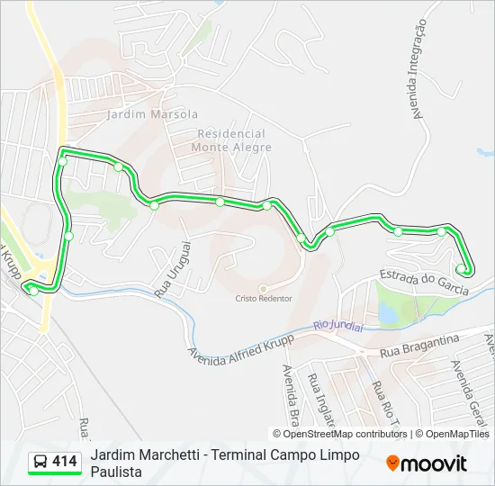 414 Bus Line Map