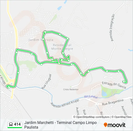 414 Bus Line Map