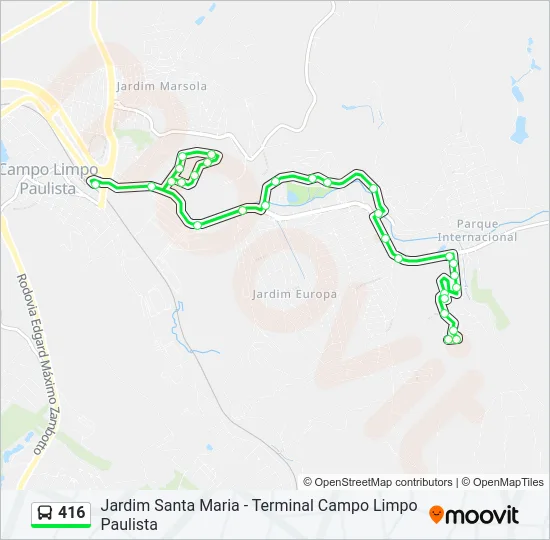 416 Bus Line Map
