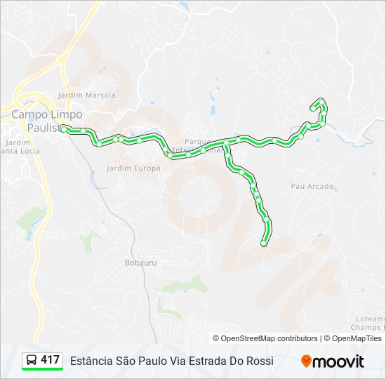 Mapa da linha 417 de ônibus