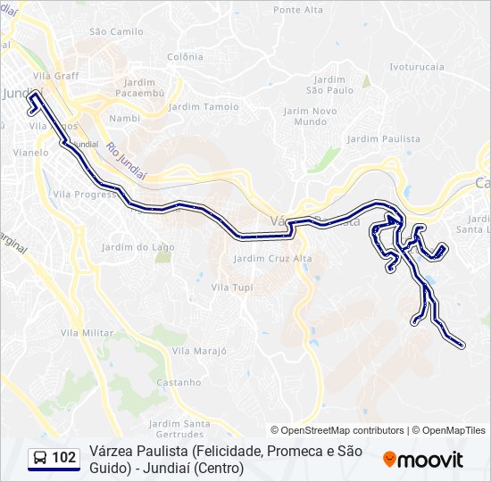 Mapa de 102 de autobús