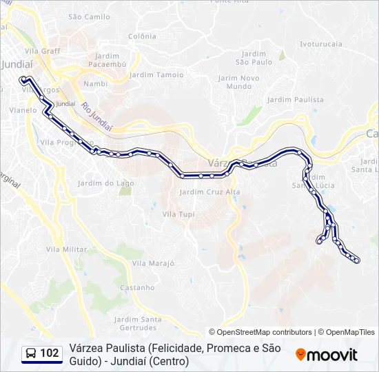 102 Bus Line Map