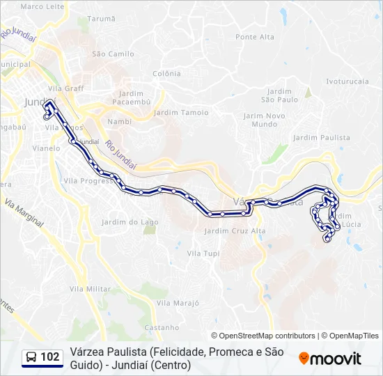 102 Bus Line Map