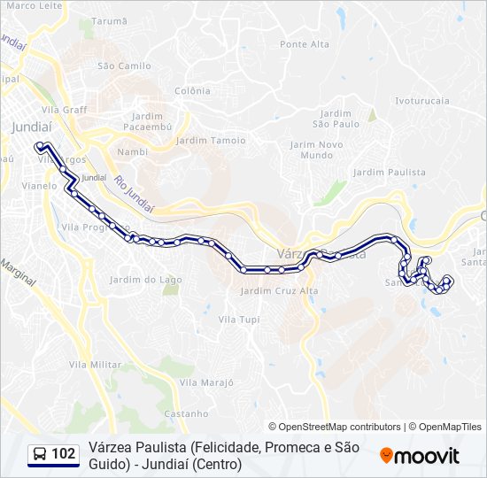 102 bus Line Map