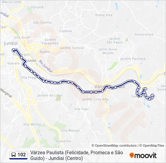 102 Bus Line Map