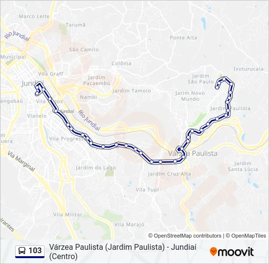 103 Bus Line Map