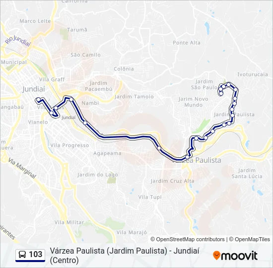103 Bus Line Map