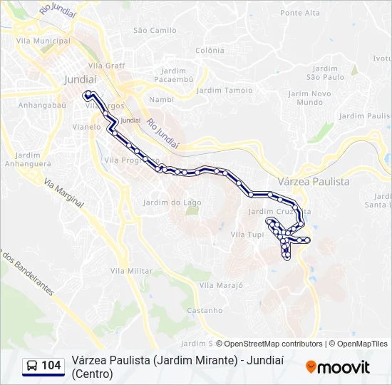 104 Bus Line Map