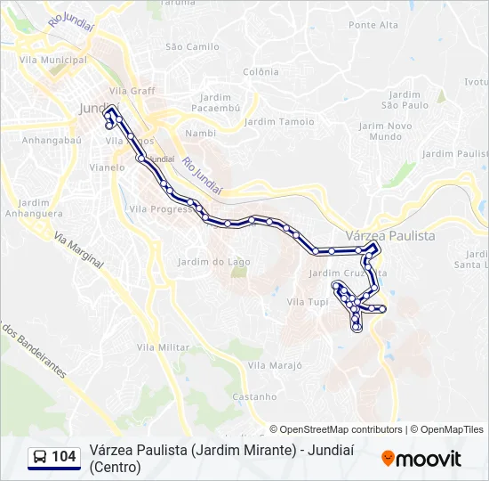 104 Bus Line Map