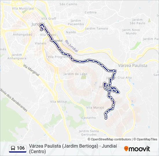 106 Bus Line Map