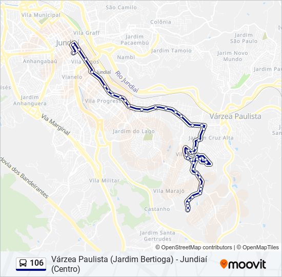 Mapa de 106 de autobús