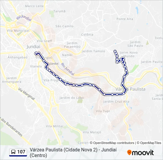 107 Bus Line Map