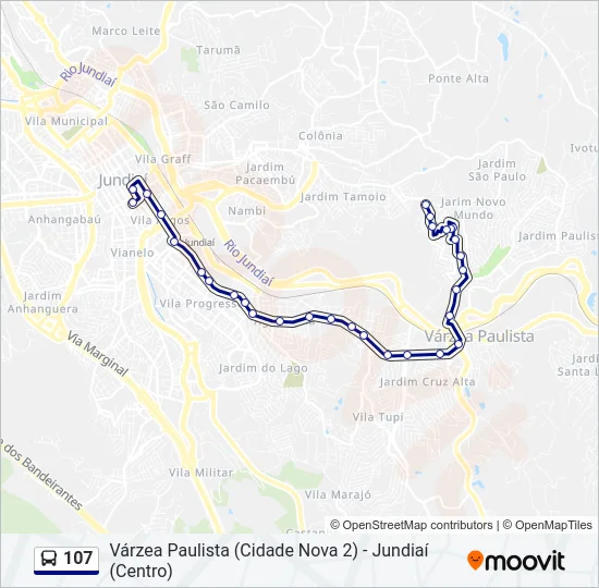 107 Bus Line Map