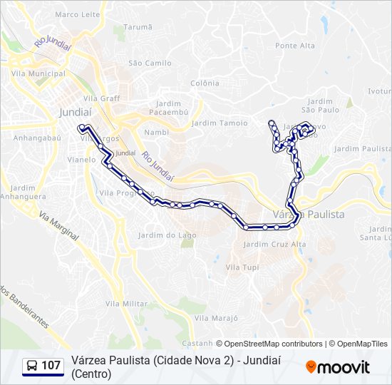 Mapa de 107 de autobús