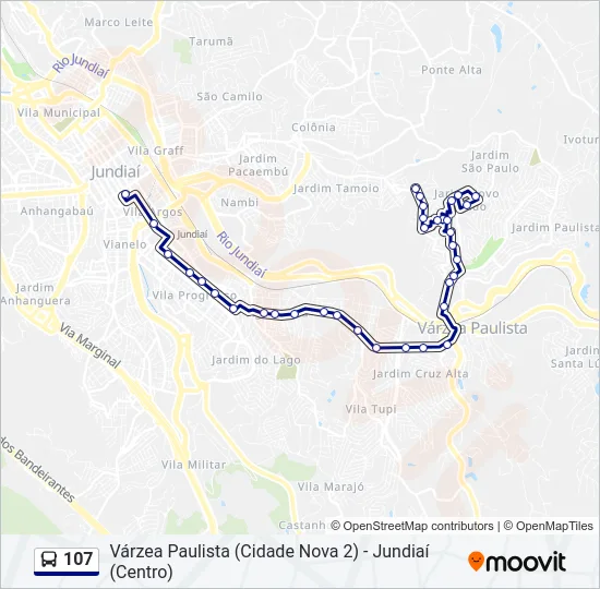 107 Bus Line Map