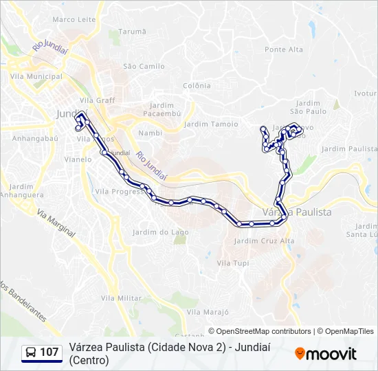 107 Bus Line Map