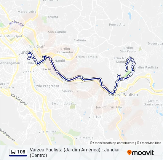 108 Bus Line Map