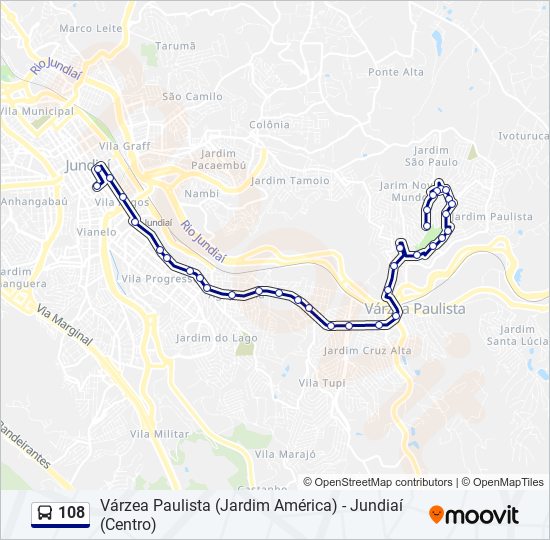 108 Route: Schedules, Stops & Maps - Jundiaí (Centro) (Updated)