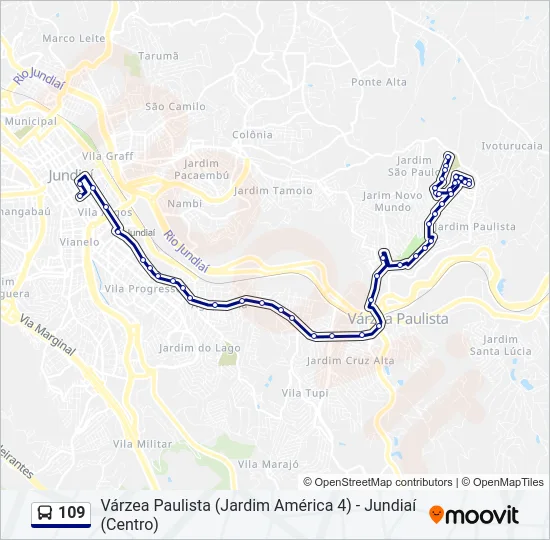 109 Bus Line Map