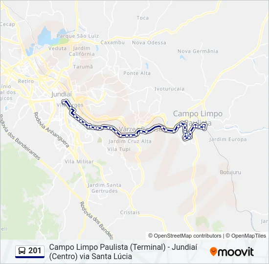 201 Bus Line Map