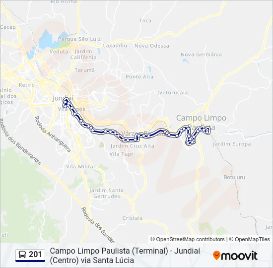201 Bus Line Map