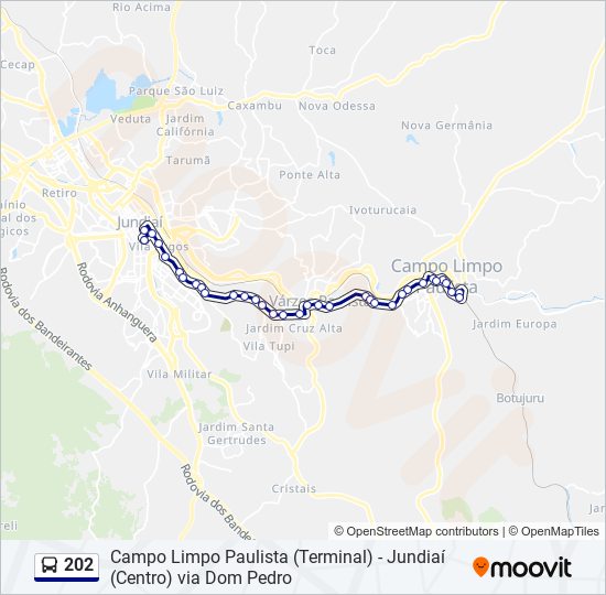 Mapa de 202 de autobús