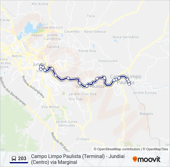 203 Bus Line Map