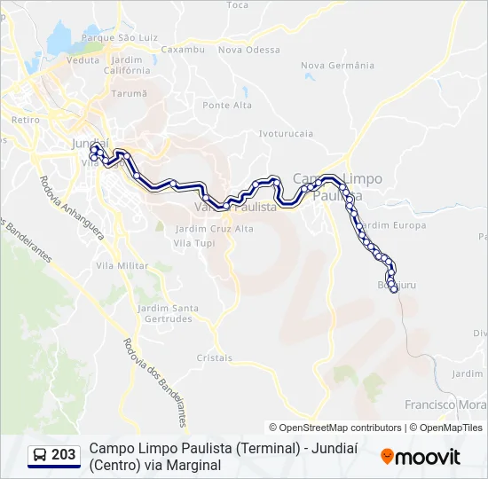 203 Bus Line Map