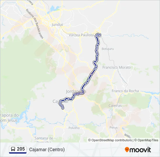 205 Bus Line Map