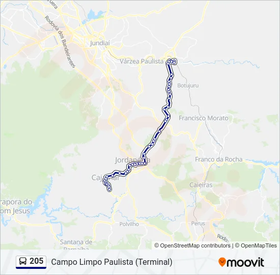 205 Bus Line Map
