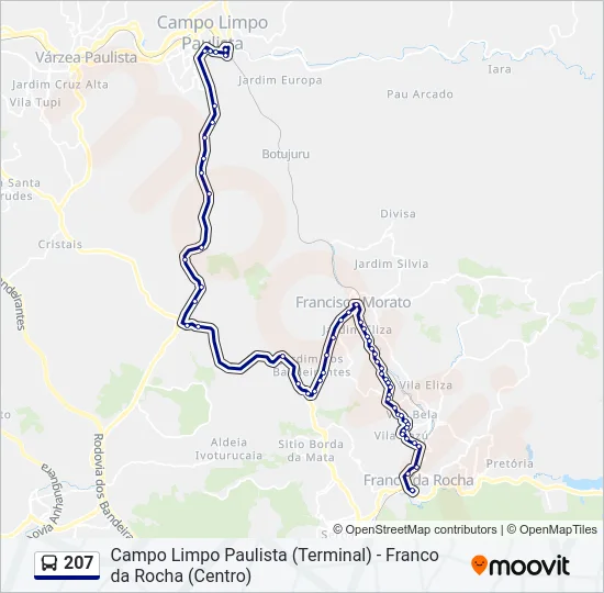 207 Bus Line Map