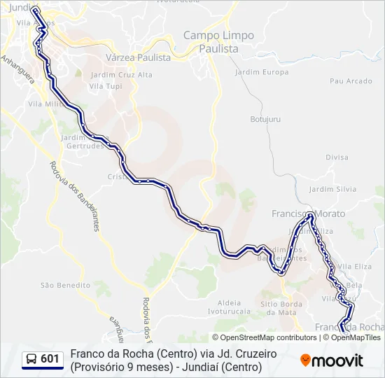 601 Bus Line Map
