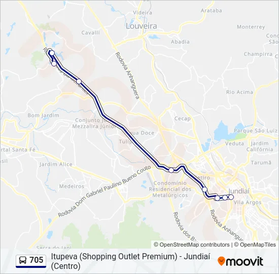 705 Bus Line Map