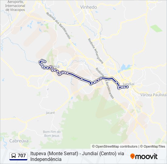 Mapa de 707 de autobús