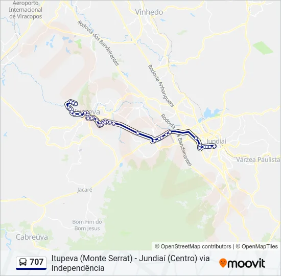 707 Bus Line Map