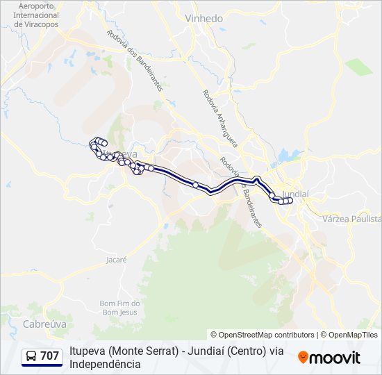 Mapa de 707 de autobús