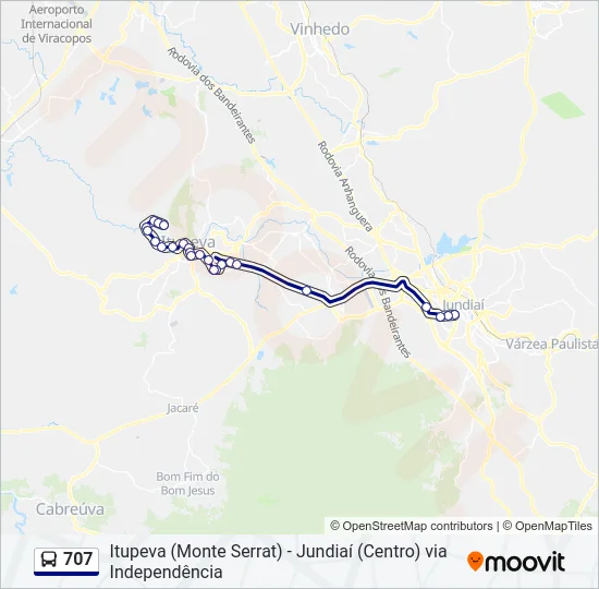 707 Bus Line Map