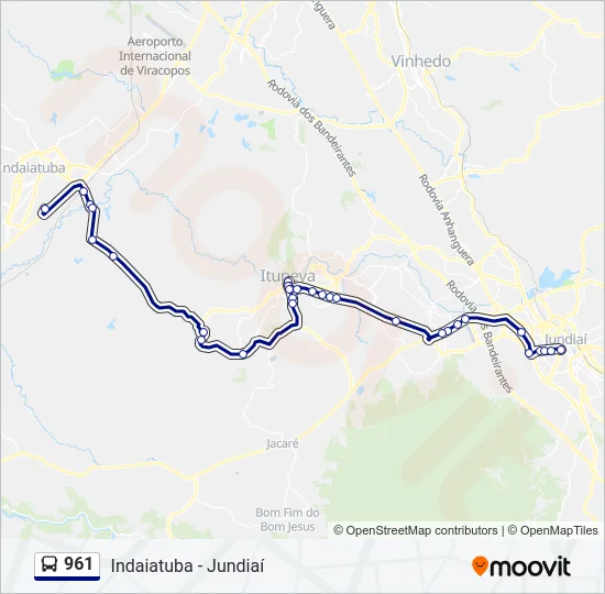 961 Bus Line Map