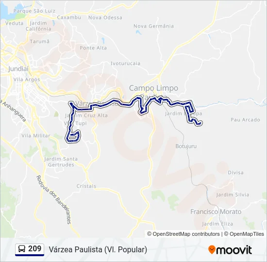 209 Bus Line Map
