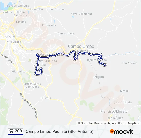 209 Bus Line Map
