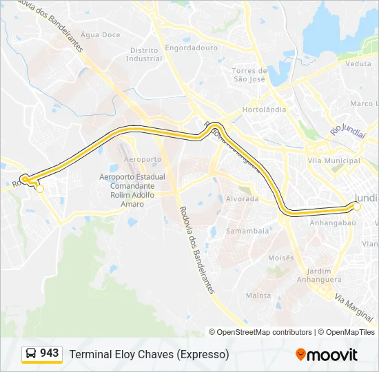 943 Bus Line Map